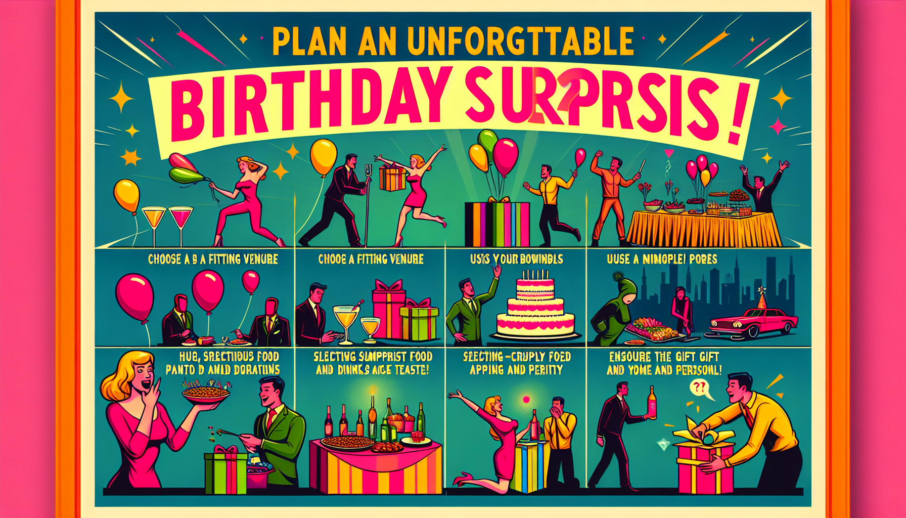 découvrez nos conseils pour réussir l'organisation d'un anniversaire surprise inoubliable. des astuces, idées et étapes clés pour surprendre vos proches et leur offrir une fête mémorable.